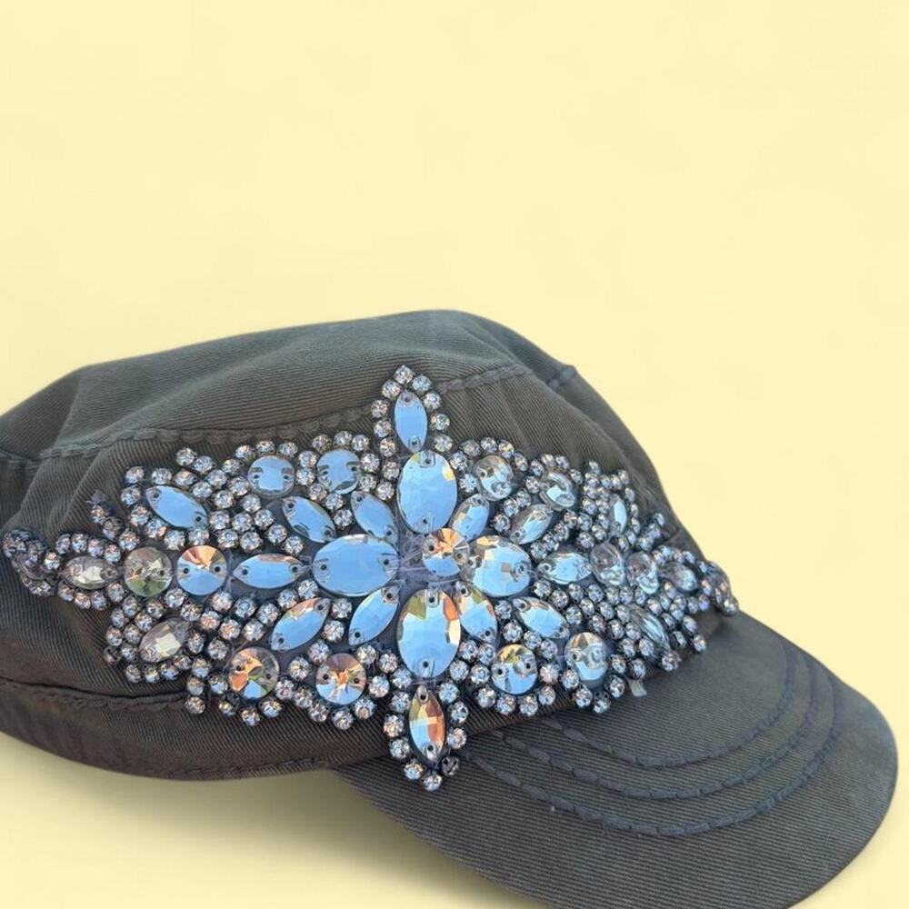 Y2k embellished rhinestone military cadet